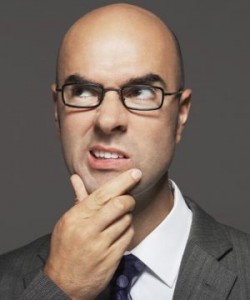confused man in suit
