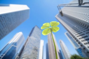 Skyscraper and clover