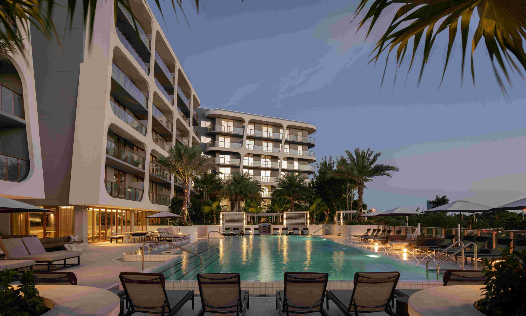 AVARA exterior and pool.