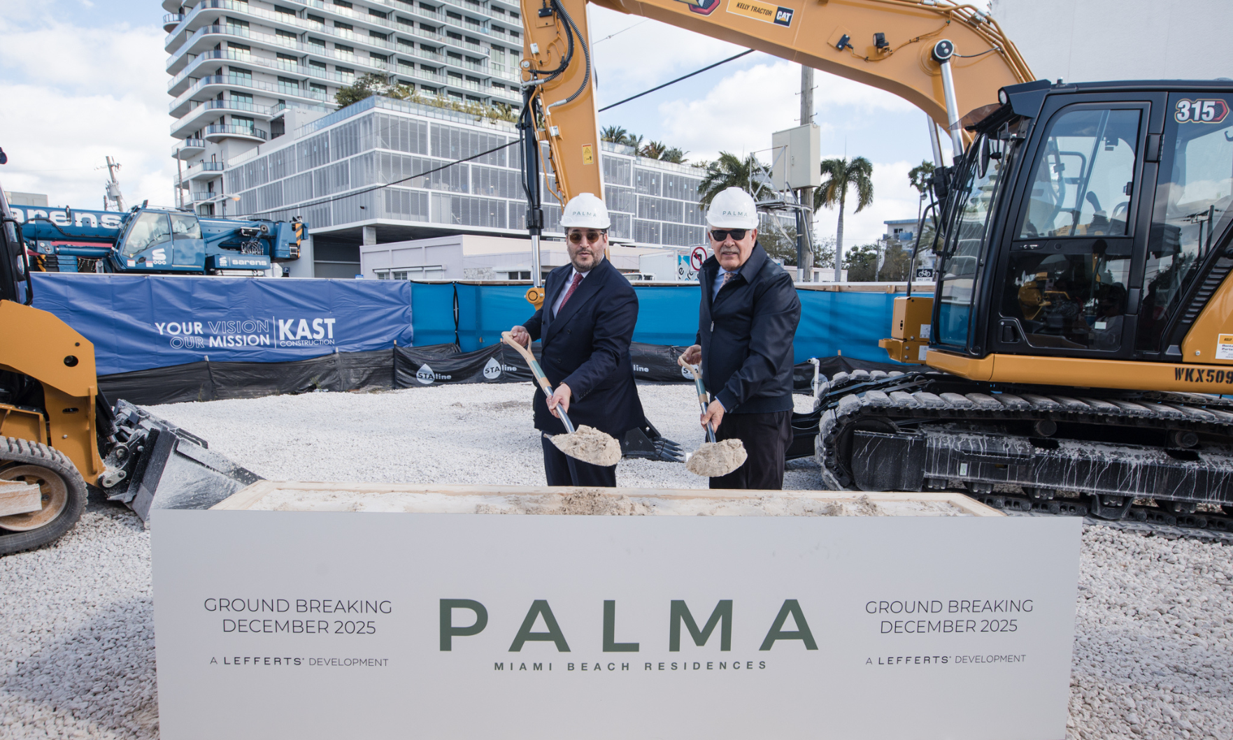 Mendy Chudaitov & Russell Galbut at the Groundbreaking for PALMA Miami Beach Residences in North Beach.