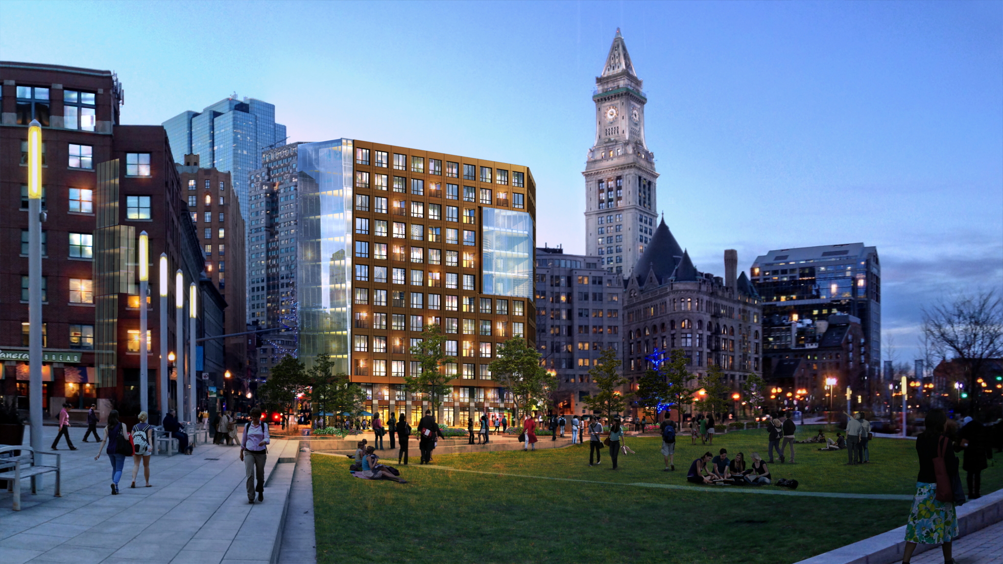 The Boulevard Greenway at night Boston Agent Magazine